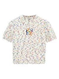 Logo Wool-Blend Short-Sleeve Sweater