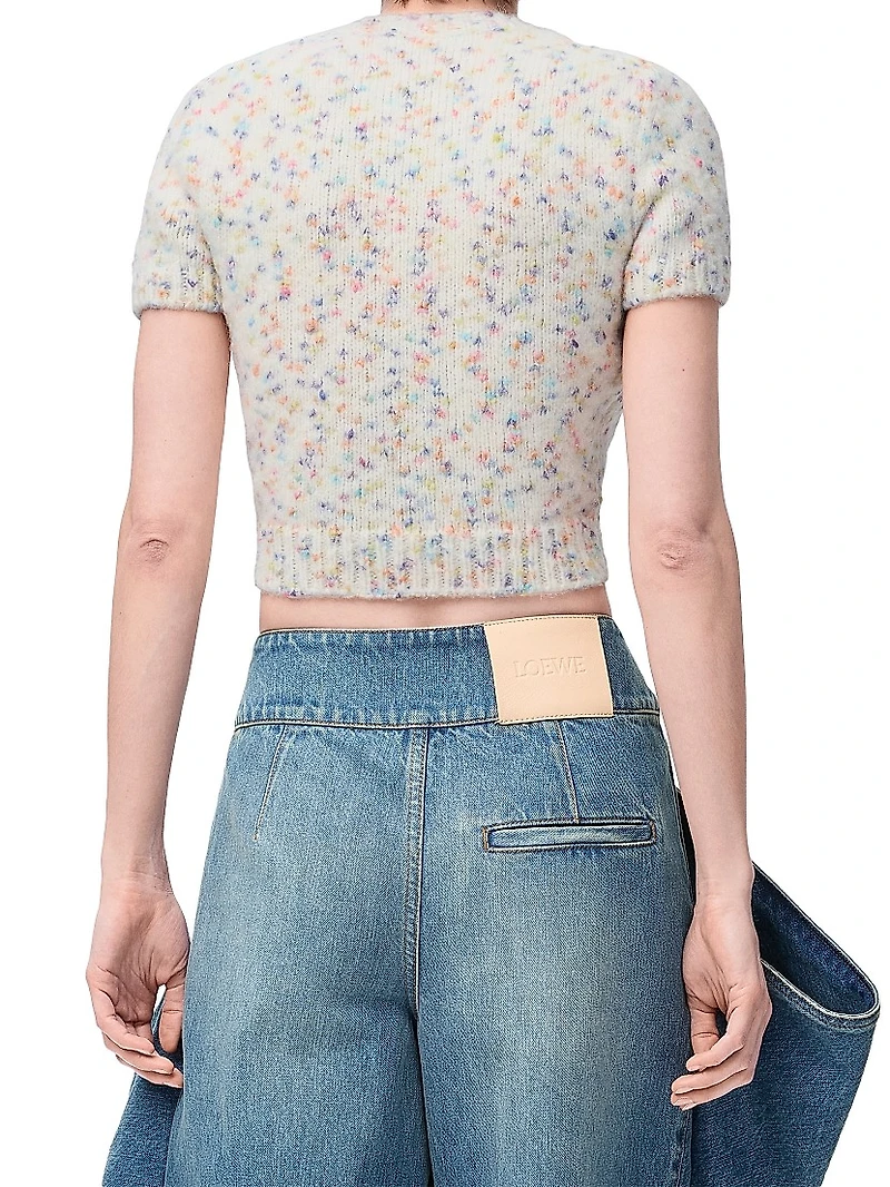 Logo Wool-Blend Short-Sleeve Sweater