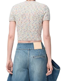 Logo Wool-Blend Short-Sleeve Sweater