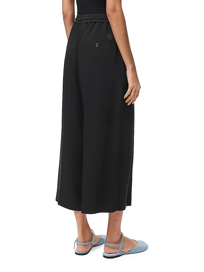 Wide-Leg Cropped Trousers