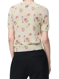 Floral Short-Sleeve Sweater