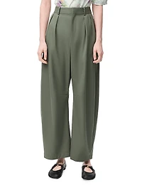 Cotton-Silk Barrel-Leg Trousers