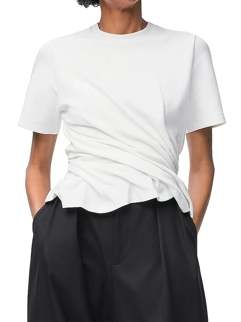 Twisted Crewneck Cotton Top