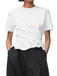 Twisted Crewneck Cotton Top