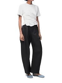 Twisted Crewneck Cotton Top