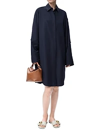 Cotton Knee-Length Shirtdress