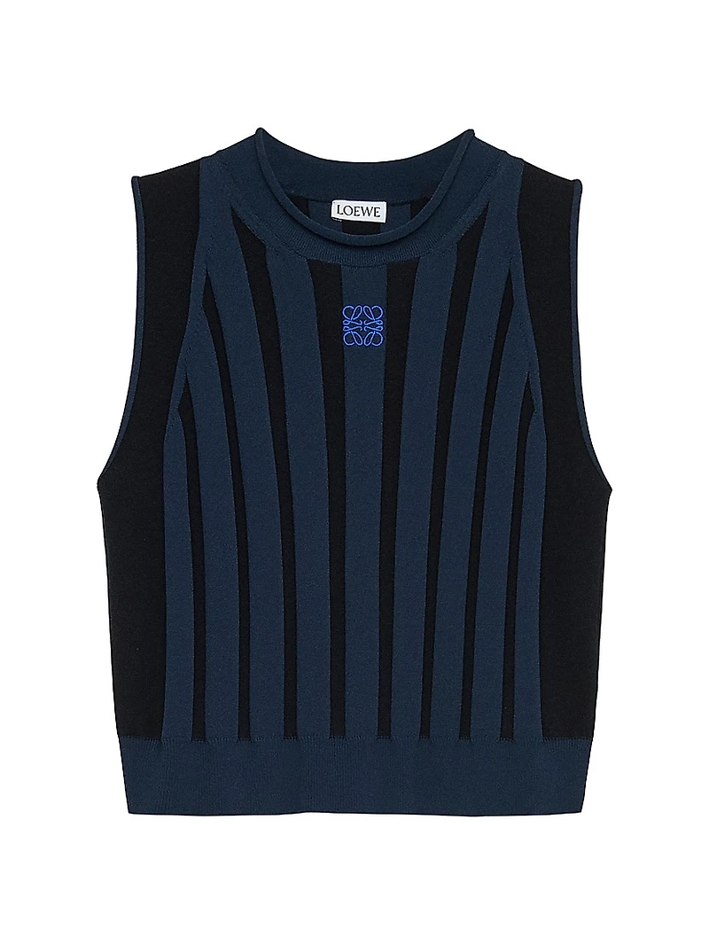 Sleeveless Rib-Knit Top