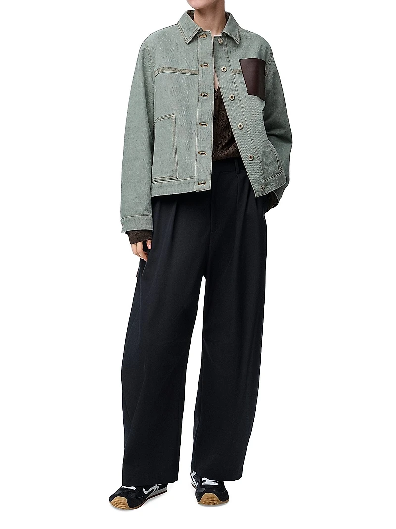 Workwear Leather-Accented Jacket