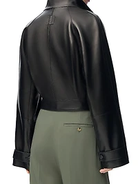 Leather Crop Trench Jacket