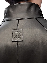 Leather Crop Trench Jacket