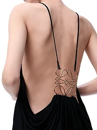 Draped Silk-Blend Maxi Dress