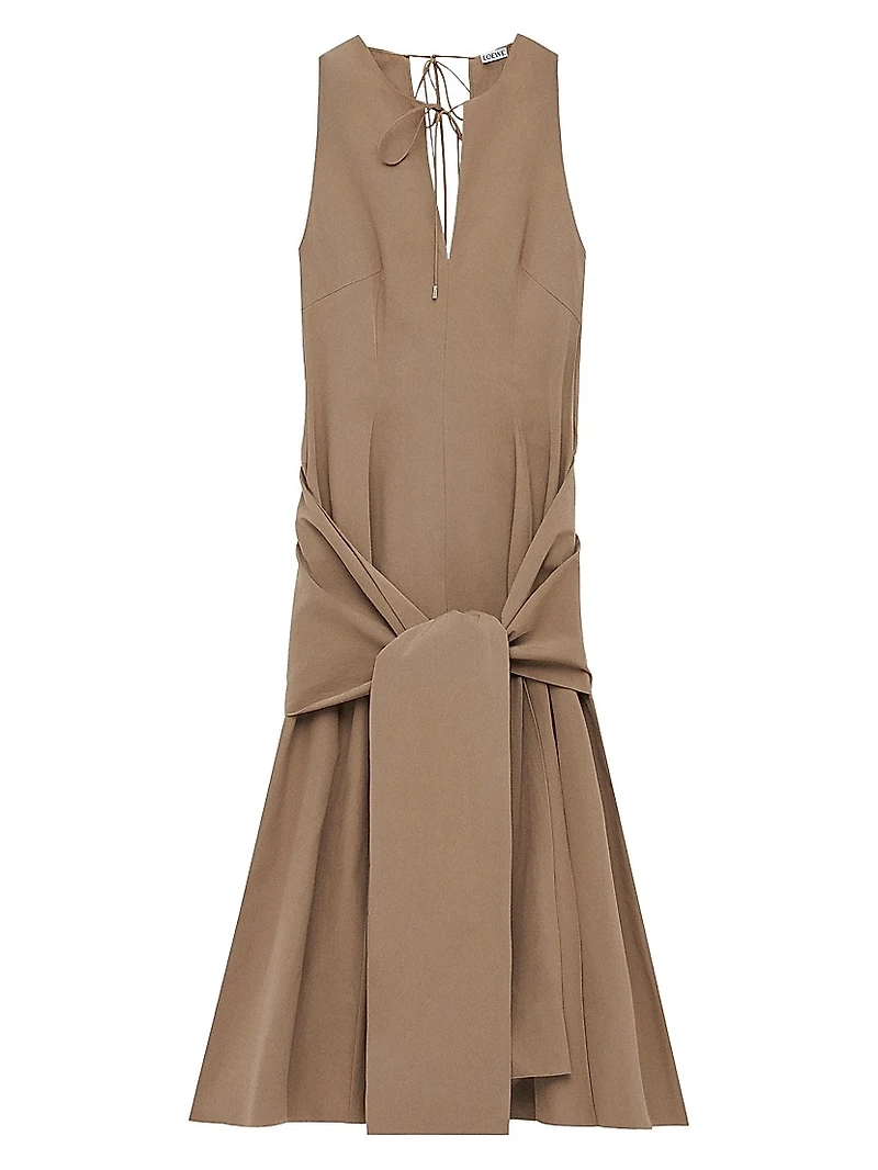 Wrap Cotton Midi-Dress