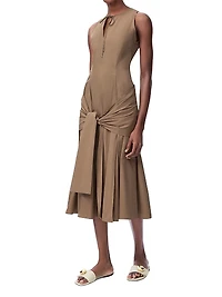 Wrap Cotton Midi-Dress