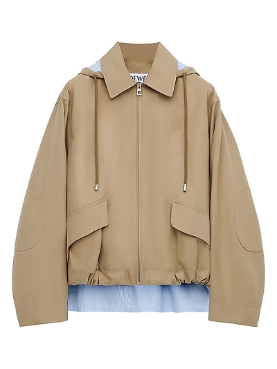 Hooded Cotton-Blend Jacket