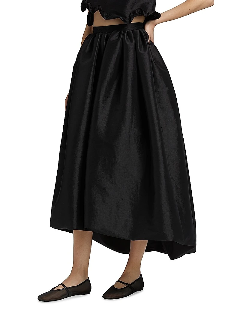 Nina Taffeta Midi-Skirt