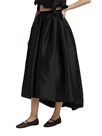 Nina Taffeta Midi-Skirt