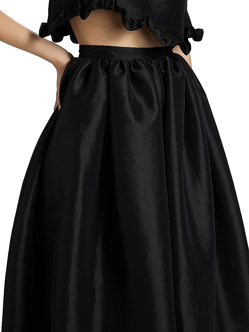 Nina Taffeta Midi-Skirt