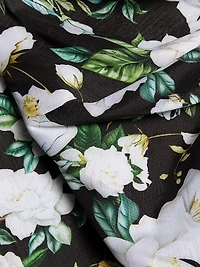 Rose Floral Taffeta Midi-Dress