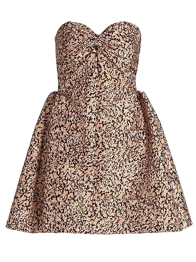 Rossy Leopard Taffeta Strapless Minidress