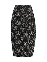 Toshiko Floral-Embroidered Cotton Midi-Skirt