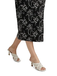 Toshiko Floral-Embroidered Cotton Midi-Skirt