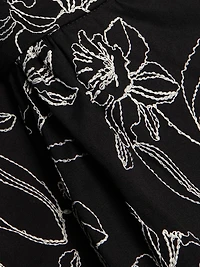Toshiko Floral-Embroidered Cotton Midi-Skirt