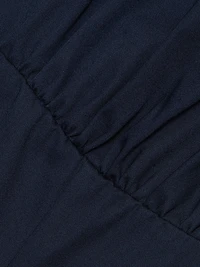 Sygne Ruched Stretch-Cotton Crewneck Midi-Dress