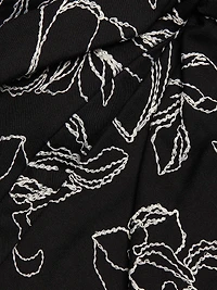 Tasha Floral-Embroidered Cotton Bustier Top
