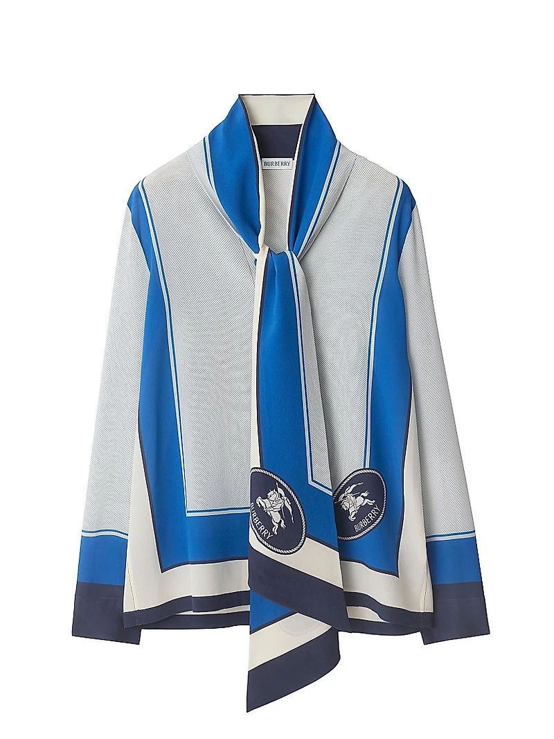 Rosie Slim-Fit Colorblocked Silk Blouse