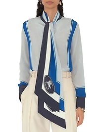 Rosie Slim-Fit Colorblocked Silk Blouse