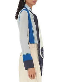 Rosie Slim-Fit Colorblocked Silk Blouse