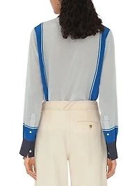 Rosie Slim-Fit Colorblocked Silk Blouse