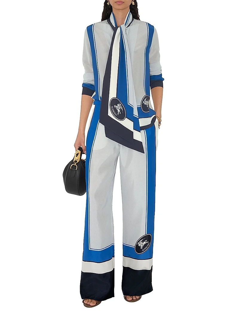 Rosie Slim-Fit Colorblocked Silk Blouse