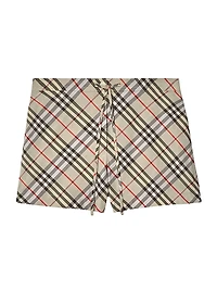 Check Cotton Pajama Shorts