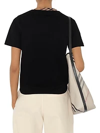 Check-Trimmed Cotton T-Shirt