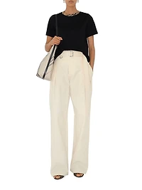 Check-Trimmed Cotton T-Shirt