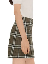 Check Wool Miniskirt
