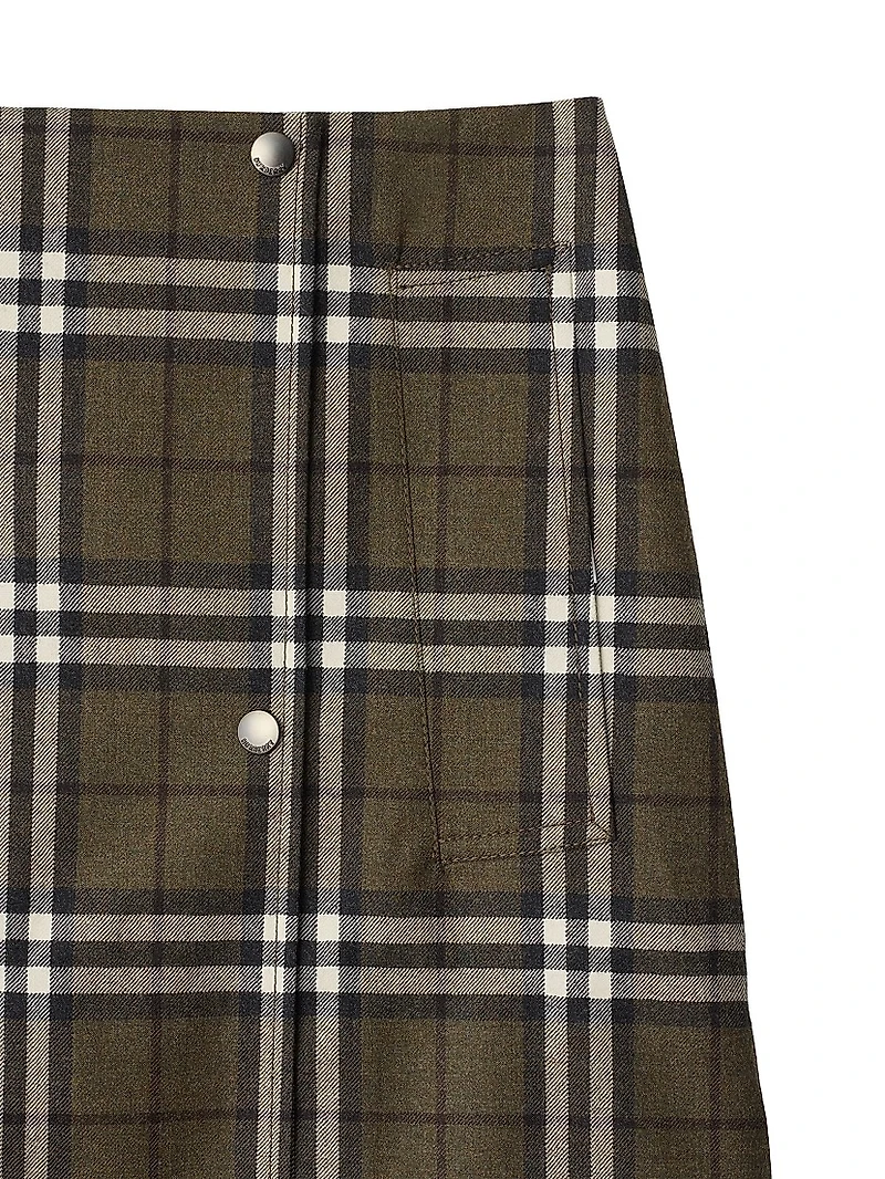 Check Wool Miniskirt