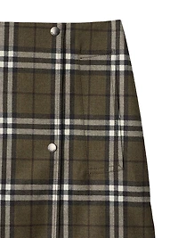 Check Wool Miniskirt