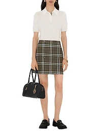 Check Wool Miniskirt