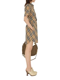 Poplin Check Belted Shirtdress