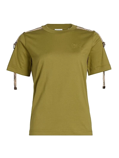 Rose Check Shoulder Strap T-Shirt