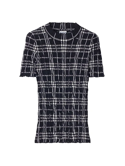 Check Wool-Blend Top