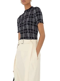 Check Wool-Blend Top