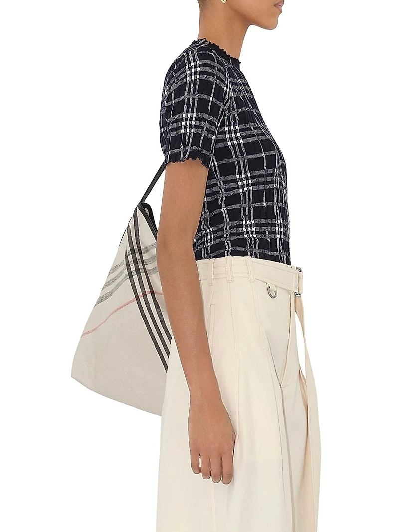 Check Wool-Blend Top