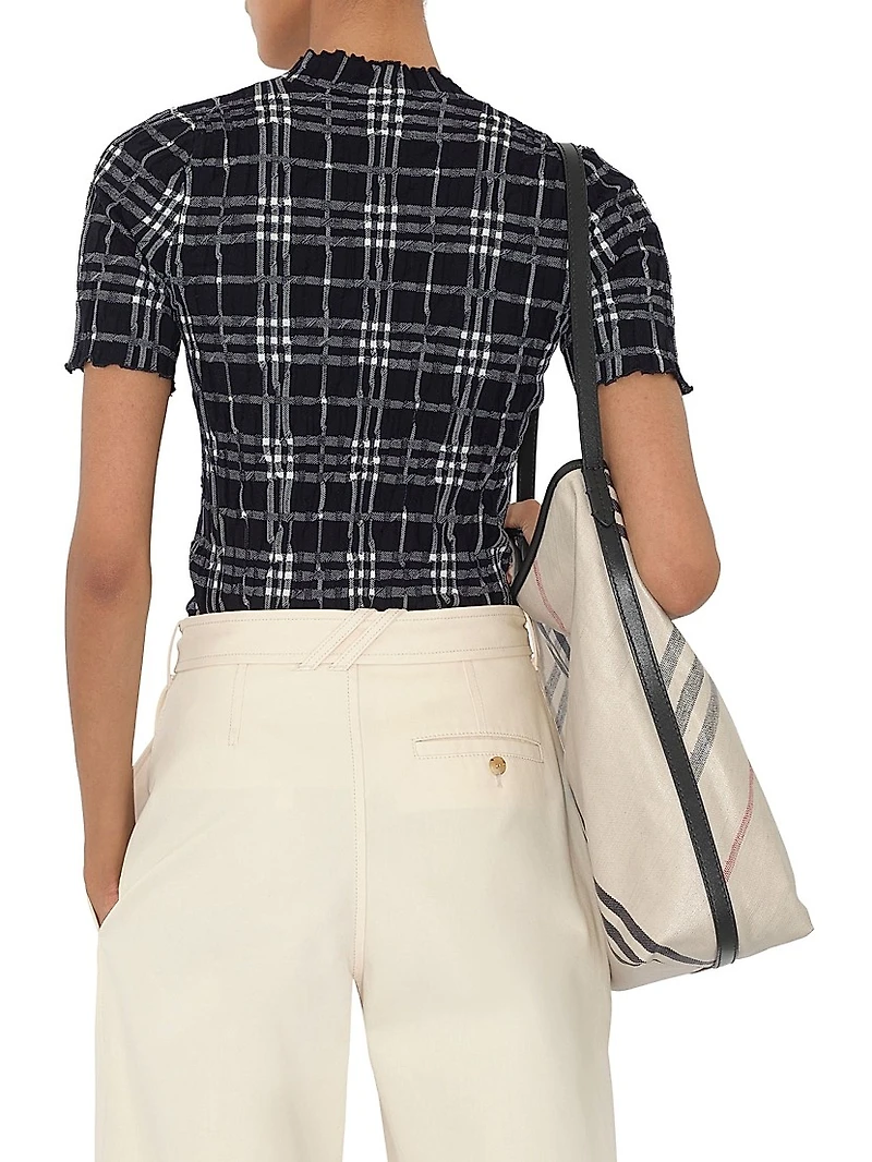 Check Wool-Blend Top