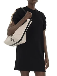 Check Trim Cotton T-Shirt Minidress