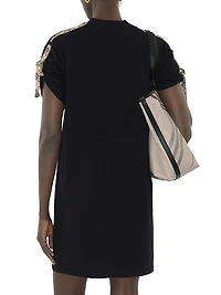 Check Trim Cotton T-Shirt Minidress
