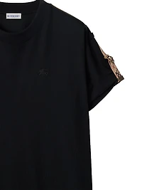 Check Trim Cotton T-Shirt Minidress
