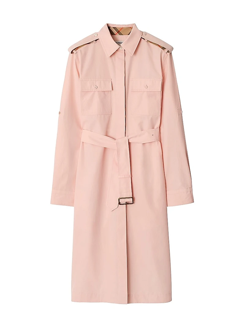 Cotton Twill Midi-Shirtdress